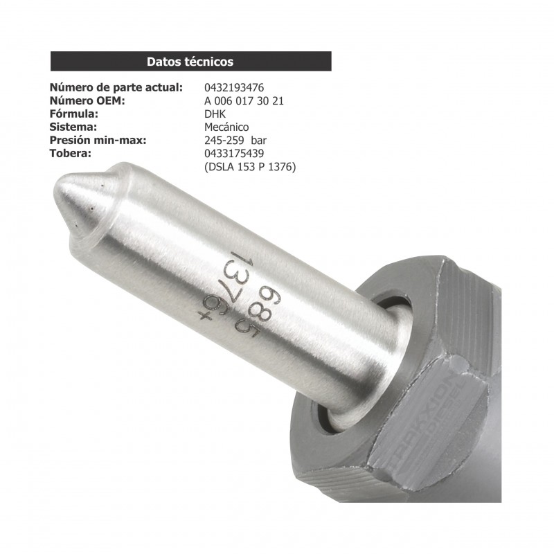 Inyector Diesel para OM924 con EGR, Mercedes Benz, 0432193476, 0432193483, A0020103651, A0060170221, A0060173021, RA0020103651