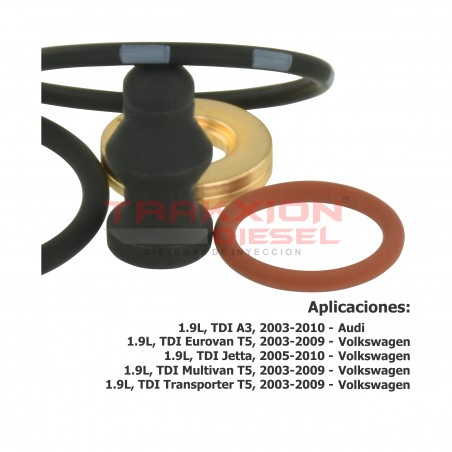 Juego de juntas Bosch (kit de servicio) de inyector Diesel para 1.9 TDI Eurovan, Jetta, Beetle, VW, 2003-2010, 1417010997