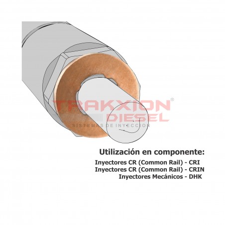 Arandela (rondana) de cobre de tobera de inyector Diesel, Bosch F00VC17503