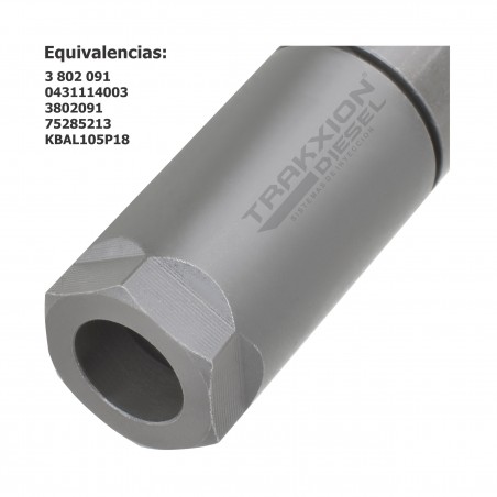 Porta-inyector Diesel KBAL105P18 Bosch para Case, Cummins, Fendt, Fiat, New Holland, 0431114003, 3802091, 75285213