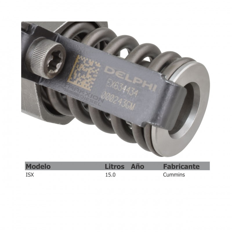 Inyector Diesel Reman EX634434, 4954434 Delphi para ISX 15.0 Cummins, CPL 1437, 2732, 3229, 3459