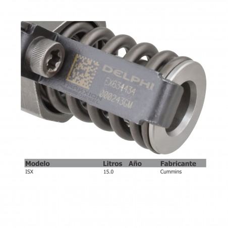 Inyector Diesel Reman EX634434, 4954434 Delphi para ISX 15.0 Cummins, CPL 1437, 2732, 3229, 3459