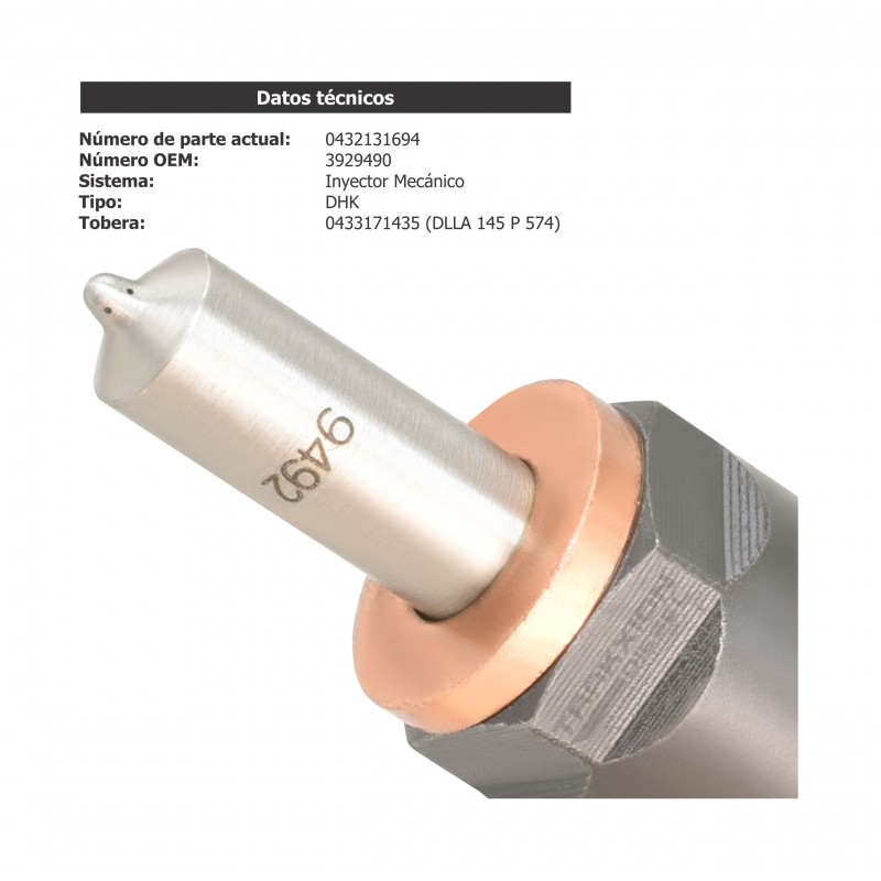 Inyector Diesel 0432131694, 3932123, Bosch para Cummins 3.9 4B, 5.9 6BTA