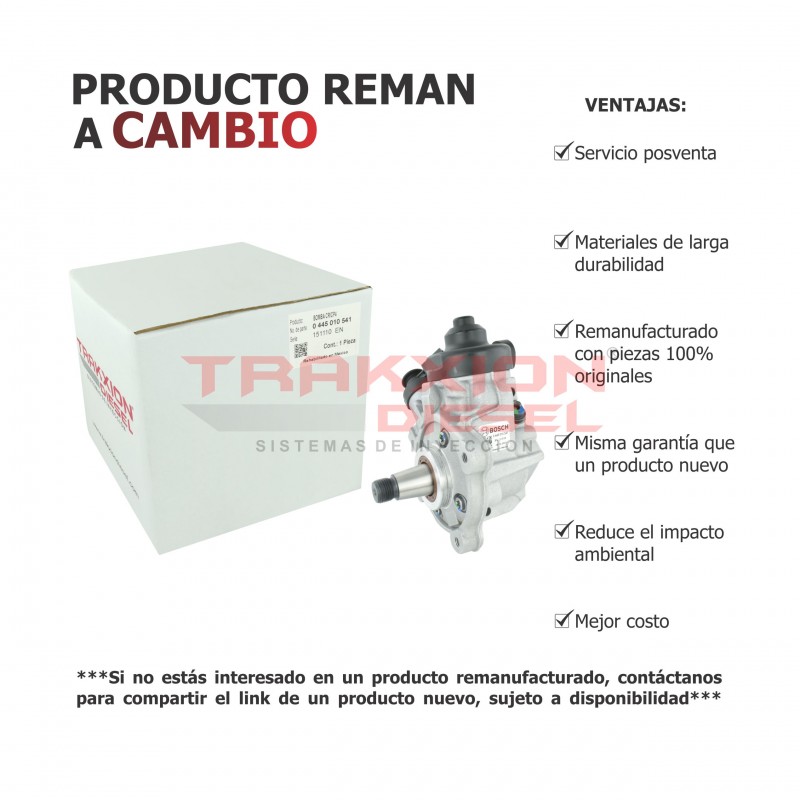 Bomba Diesel Reman 0445010541, 0445010542, 0986437433, 03L130755J, 03L130755R, 03L130755RX para Transporter 2.0 TDI 2010-2019 VW