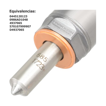 Inyector Diesel Bosch 0445120123 equivalente Cummins 4937065, Dongfeng D4937065, Tata 570107999907 para 3.9 y 5.9 ISBe Cummins