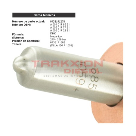 Inyector Diesel nuevo genuino Bosch para M2 Business Class Freightliner, OM904 OM906 Boxer Mercedes Benz, 0432191278 A0060172221