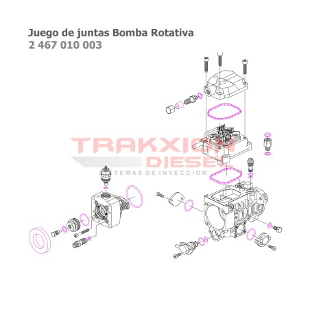 Juego de juntas 2467010003, 038198051D de bomba de inyección Diesel VE para 1.9 TDI Jetta, VW, 2001-2006