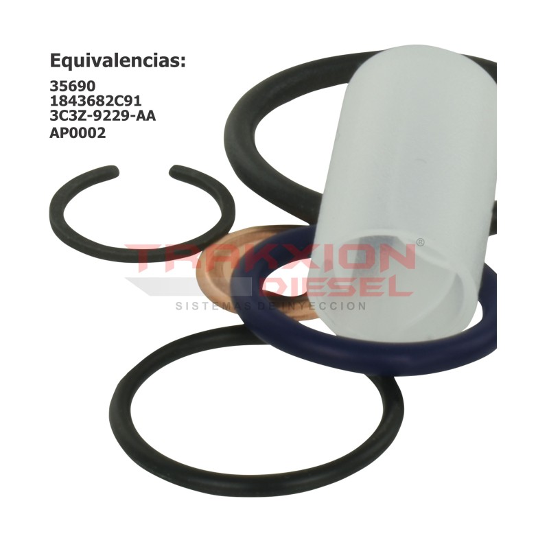 Juego de juntas, Sellos, Ligas Seven de inyector Diesel para 6.0 V8 PowerStroke Super Duty, F-250 F-350 F-450 F-550 03-07 Ford