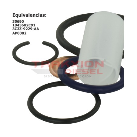 Juego de juntas, Sellos, Ligas Seven de inyector Diesel para 6.0 V8 PowerStroke Super Duty, F-250 F-350 F-450 F-550 03-07 Ford