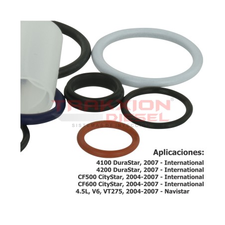 6 Juegos de juntas, Sellos, Ligas Seven de inyector Diesel para 4.5 CF600 International, VT275 y MaxxForce5 Navistar 2006-2010