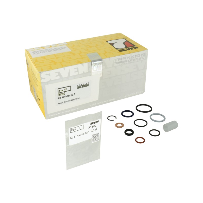 Juego de juntas, Sellos, Ligas Seven de inyector Diesel para 4.5 CF600 CityStar International, VT275 y MaxxForce5 Navistar 06-10