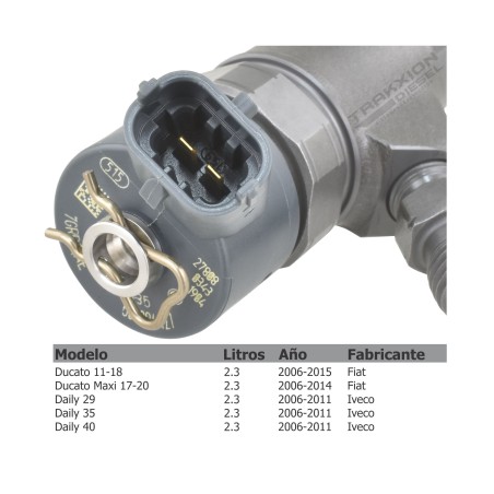 Inyector Diesel Bosch 0445110435, 0986435227, 504386427 para Ducato 2.3 Maxi Multijet, Fiat, 2006-2015