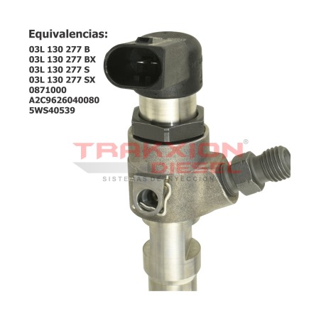 Inyector Diesel Continental para Vento 1.6 TDI, Volkswagen, 5WS40539, A2C59513554 A2C9626040080, 03L130277B, 03L130277S