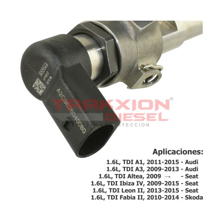 Inyector Diesel Continental para Vento 1.6 TDI, Volkswagen, 5WS40539, A2C59513554 A2C9626040080, 03L130277B, 03L130277S