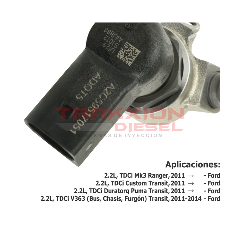 Inyector Diesel nuevo Continental A2C59517051 para 2.2, 3.2 TDCi Custom Transit, (Puma Duratorq), Ford, 1746967, BK2Q-9K546-AG