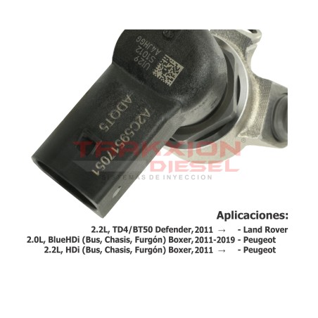 Inyector Diesel nuevo Continental A2C59517051 para 2.2, 3.2 TDCi Custom Transit, (Puma Duratorq), Ford, 1746967, BK2Q-9K546-AG