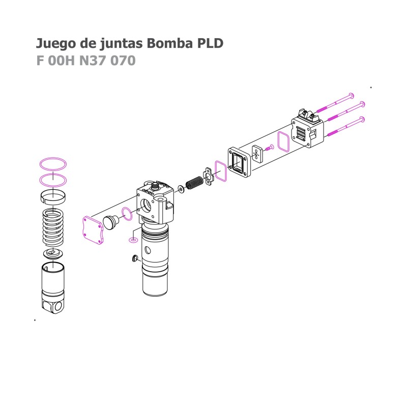 Juego de juntas (kit de ligas) F00HN37070, A0120740101 de bomba unitaria Diesel UPS PLD para OM904, OM906, OM924, OM926, MB
