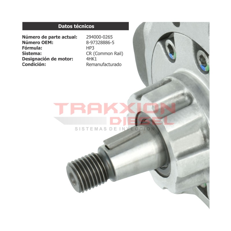 Bomba de inyección Diesel Reman a cambio, 294000-026#, 294000-0265, 8-97328886-0, 8-97328886-5 para Isuzu ELF 400, 450, 500, 600