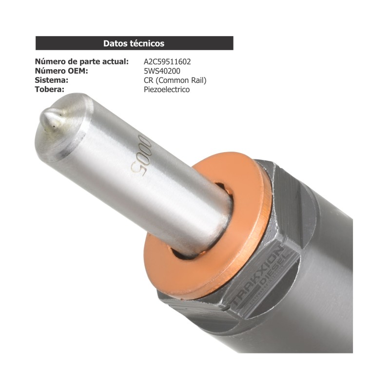 Inyector Diesel Continental VDO 5WS40200, A2C59511602, 1980K5 para Expert 2.0 HDi Peugeot