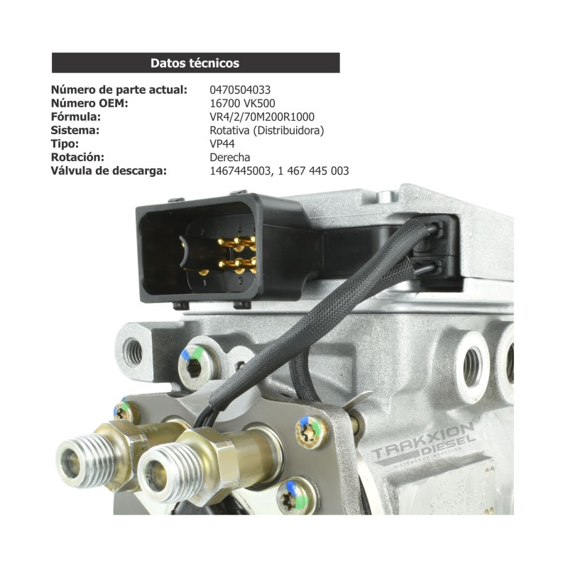 Bomba de inyección Diesel VP44 12V Bosch 0470504033, 16700-VK500, 16700-VK50B para Frontier D22 YD25 Nissan