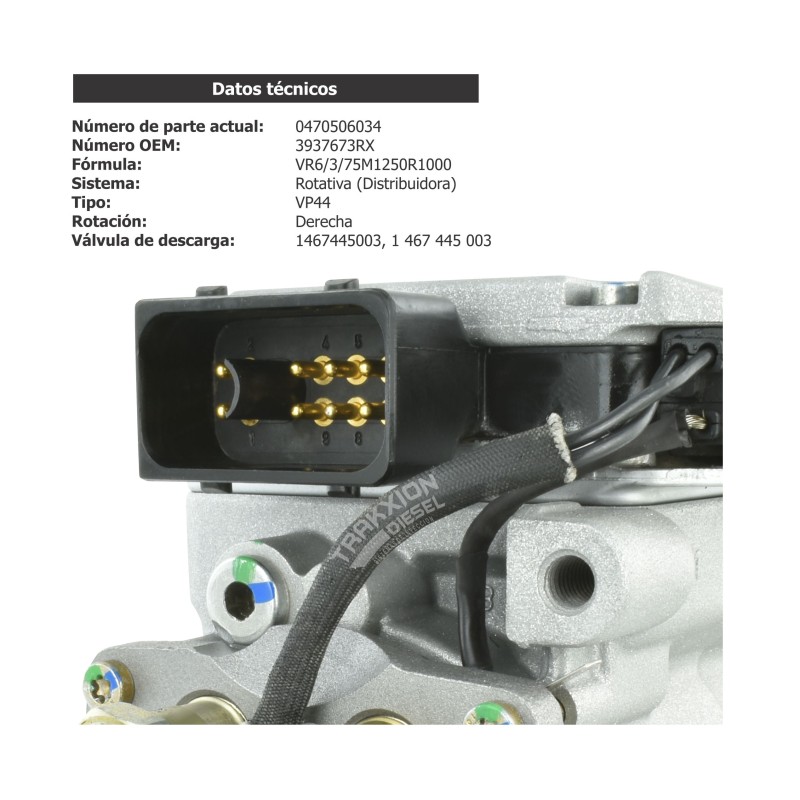 Bomba de inyección Diesel VP44 24V Bosch 0470506013, 0470506034, IPVR18X, 3937673 para ISB 5.9 Cummins