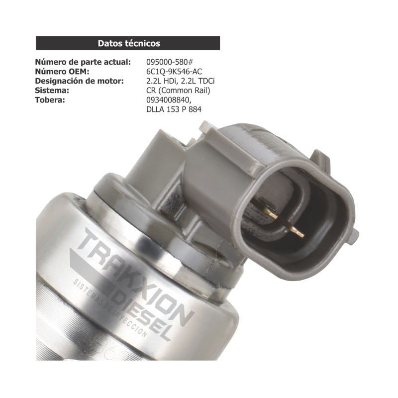 Inyector Diesel Reman 095000-580#, 095000-5801, DCRI105800 para Transit 2.2 Duratorq Ford