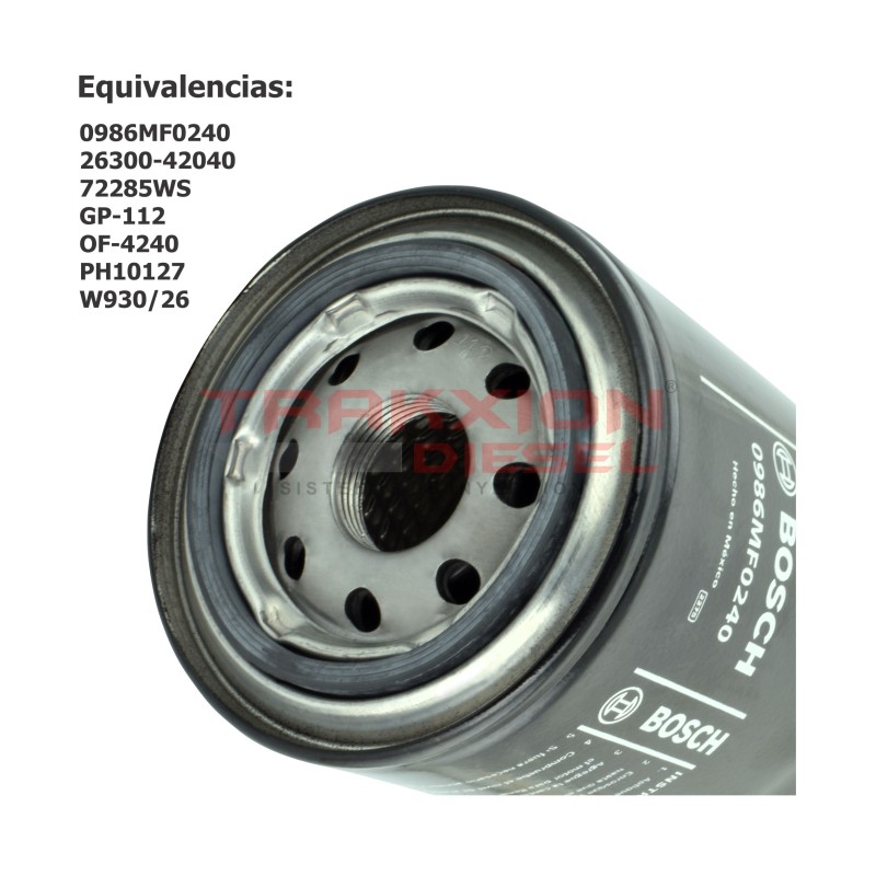 Filtro de aceite Bosch 0986MF0240, 26300-42040 para H100 2.5 Diesel Hyundai 2006-2013