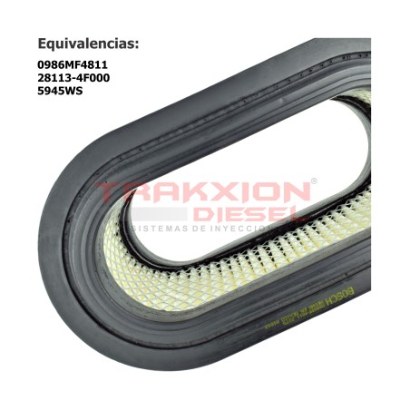 Filtro de aire Original Bosch 0986MF4811, 28113-4F000 para H100 Diesel Hyundai, 2008-2012