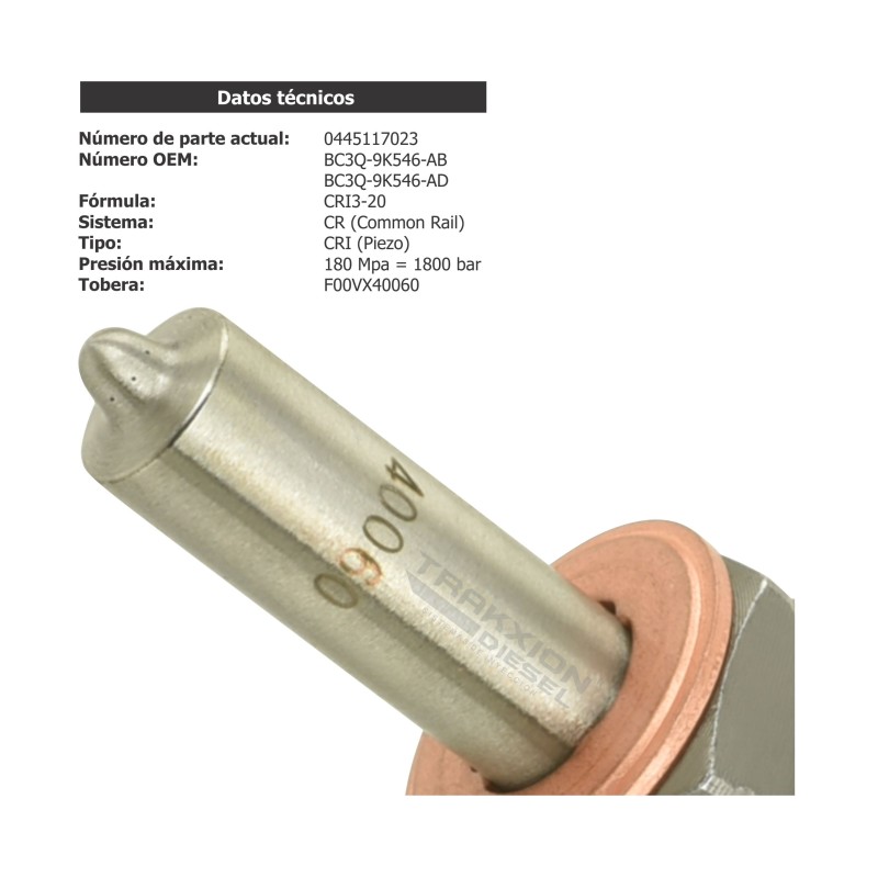 Inyector Diesel BC3Q9K546AB, BC3Q9K546AD, BC3Z9H529A, BC3Z9H529B, BC3Z9H529E, BC3Z9H529F para 6.7 PowerStroke, V8 F-Series, Ford