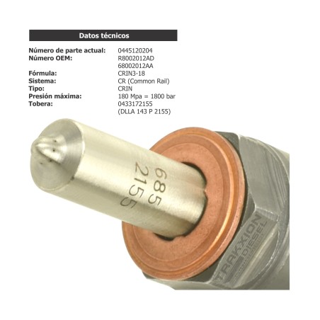 Inyector Diesel CRIN Bosch para Dodge RAM 3500, 4500, 5500, Cummins 6.7 ISB 200, 0445120071, 0445120184, 0445120204, 0986435519
