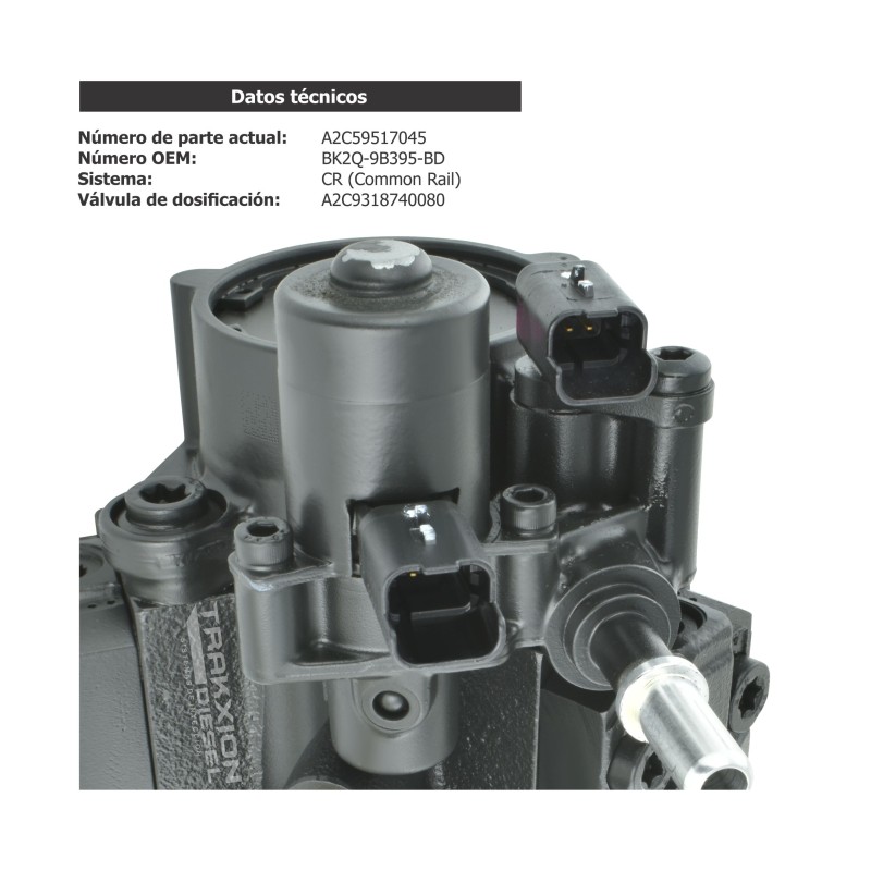 Bomba Diesel 5WS40693, 5WS40694, 5WS40696, A2C53344443, A2C59517045, A2C83489800, A2C96443200 para Transit 2.2 TDCi Custom, Ford