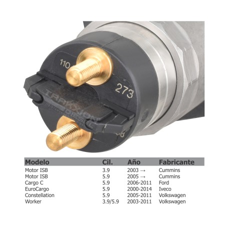 Inyector Diesel 0445120007, 0445120212, 0445120273, 0986435508 para Cummins, Constellation, Worker, VW, Case y New Holland