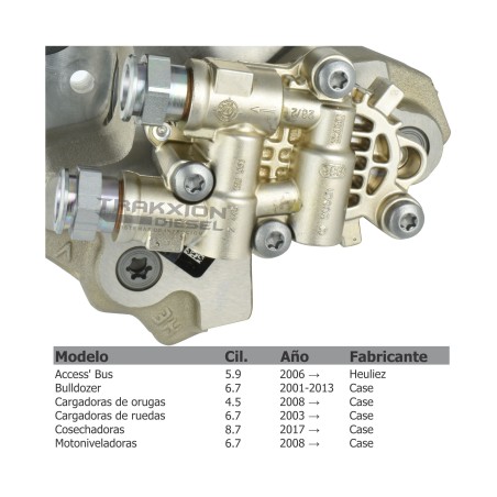 Bomba Diesel Bosch Reman 0445020007, 0445020175 para Case IH, 3.9 y 5.9 ISB Cummins, New Holland, Constellation y Worker, VW