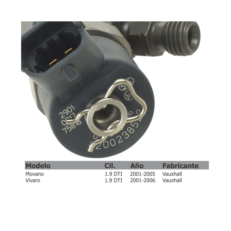 Inyector Diesel 0445110146, 7700111014, 7700116046, 8200212715, 8200238528, 8201408754 para Trafic II 1.9 dCi, Renault 2001-2014