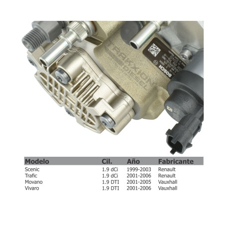 Bomba de inyección Diesel 0445010075, 0986437301, 8200037472, 8200055072, 8200659759 para Trafic II 1.9 dCi, Renault, 2001-2014