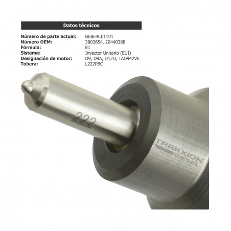 Inyector Diesel Reman BEBE4C01001, BEBE4C01101, EX631015, 20440388, 3803654, 85000071 para Volvo Bus 9700 D12