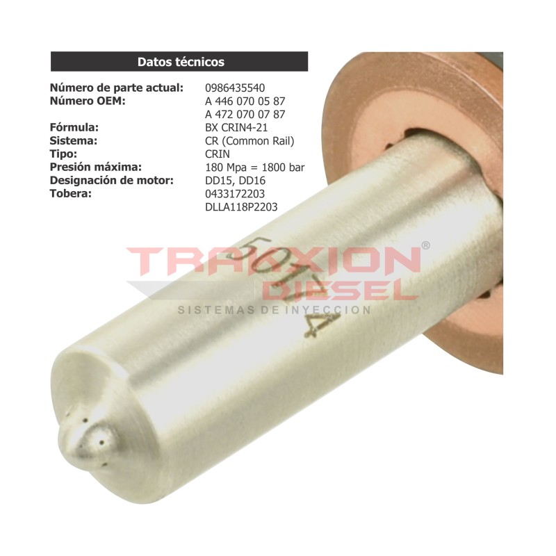 Inyector Diesel CRIN 4 Bosch para 122SD, Cascadia, Century, Columbia, Coronado, Freightliner, DD15, DD16, Detroit, 0445120207