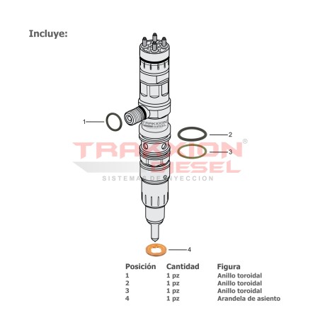 Inyector Diesel 0445120104, 0445120207, 0986435539, 0986435540, EA4720700887, RA4600700587, RA4600701287 para DD15 DD16, Detroit