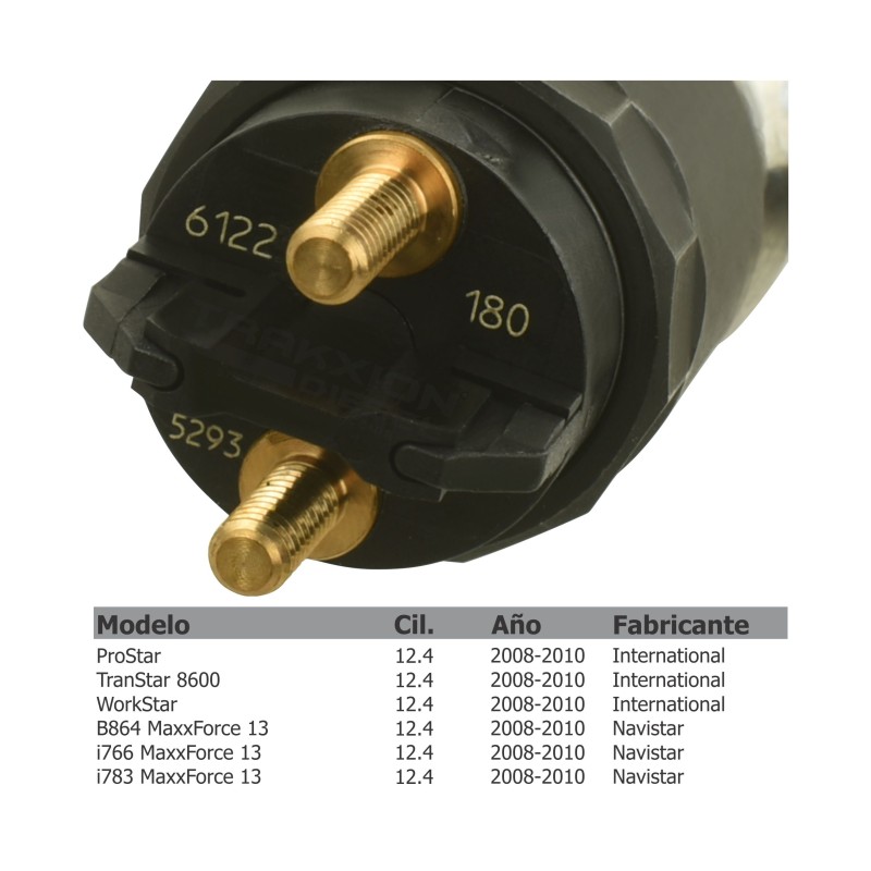 Inyector Diesel 0445120180, 0986435567, 3005556C91 para ProStar, TranStar, WorkStar, MaxxForce 13 Navistar, International, 08-10