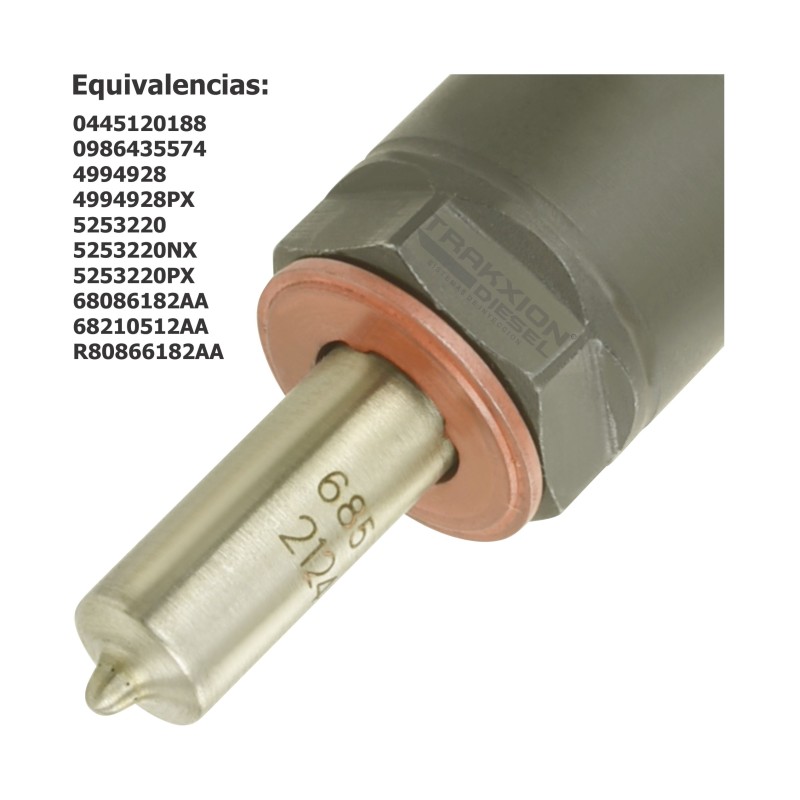 Inyector Diesel 0445120188, 4994928, 5253220, 68086182AA, 68086-182AA para Dodge RAM 3500, 4500, 5500, Cummins 6.7 ISB 2010-2012