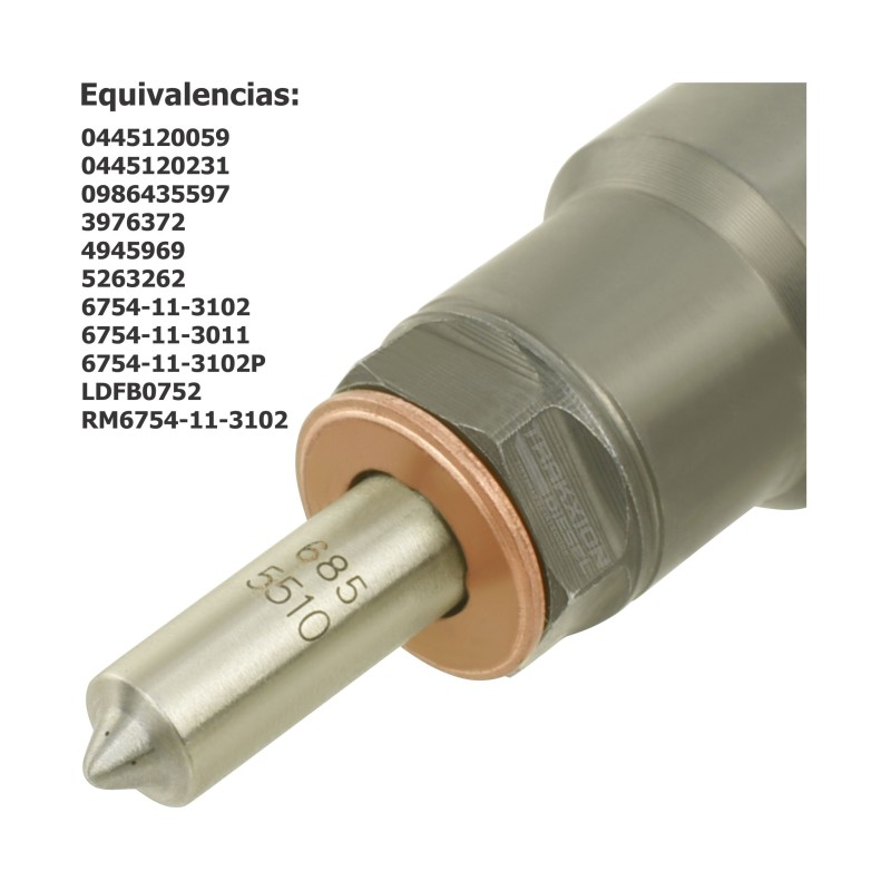 Inyector Diesel 0445120231, 5263262, 6754-11-3011 para Cummins 4.5, 5.9, 6.7 QSB, Komatsu SAA4D107 Excavadora PC200 PC220 PC240