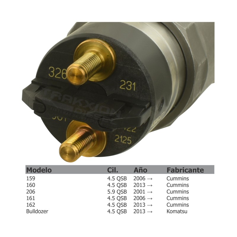 Inyector Diesel 0445120231, 5263262, 6754-11-3011 para Cummins 4.5, 5.9, 6.7 QSB, Komatsu SAA4D107 Excavadora PC200 PC220 PC240