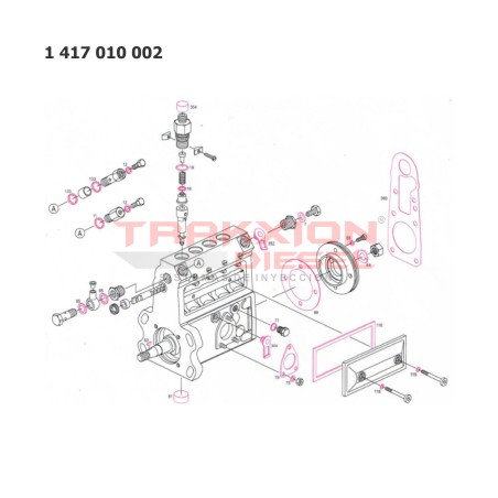 Juego de juntas de bomba lineal Diesel de 4 cilindros tipo A Bosch 1417010002