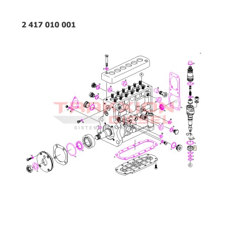 Juego de juntas de bomba Diesel Bosch 2417010001, 1308047, 7905076, 42485264, 81111016006, A0015860607, KRP1131, 550137, 845240