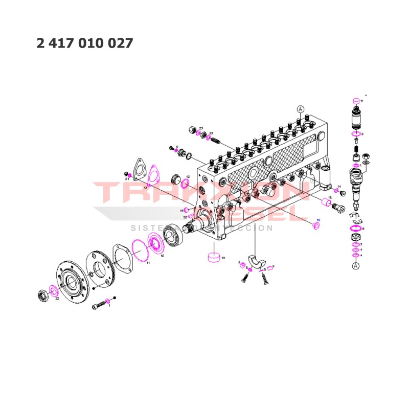 Juego de juntas de bomba lineal Diesel Bosch de 12 cilindros 2417010027