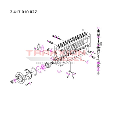Juego de juntas de bomba lineal Diesel Bosch de 12 cilindros 2417010027
