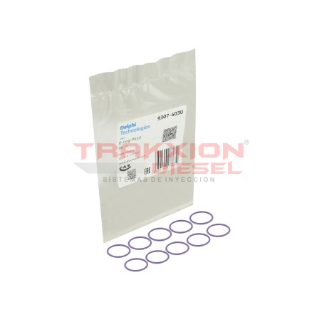 Juego de 10 Liga tórica 9307-403U de inyector Diesel Delphi para JCB T4 4.8L, KIA 33805-2A700