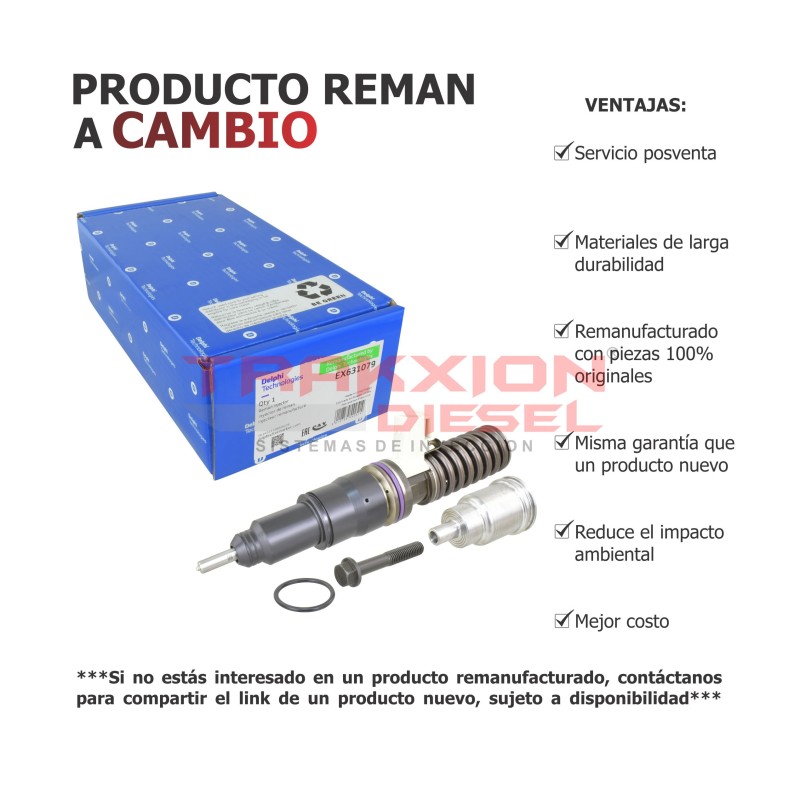 Inyector Diesel Reman Delphi para D13F MD13 Volvo 22027808