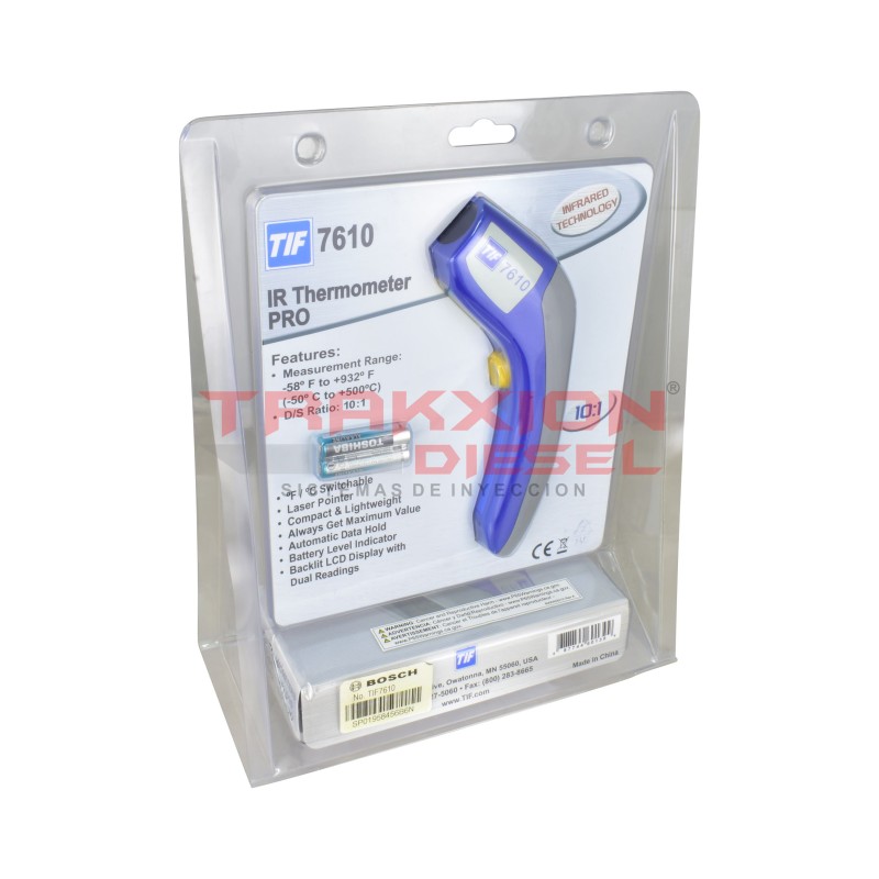 Termómetro Infrarrojo Profesional TIF 7610 con distancia de 10:1