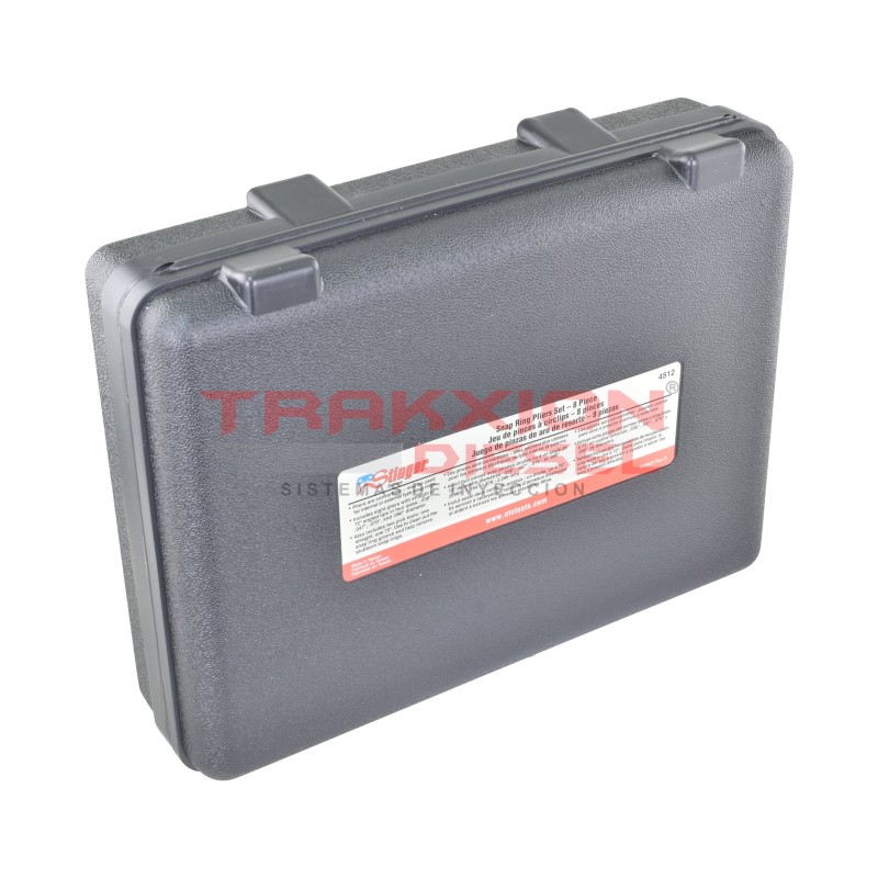 Juego de 8 pinzas para anillos de sujeción internos y externos OTC 4512